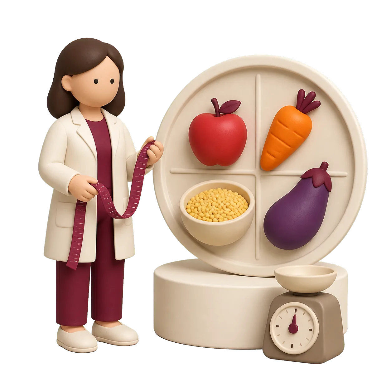 Ilustração de profissional da nutrição